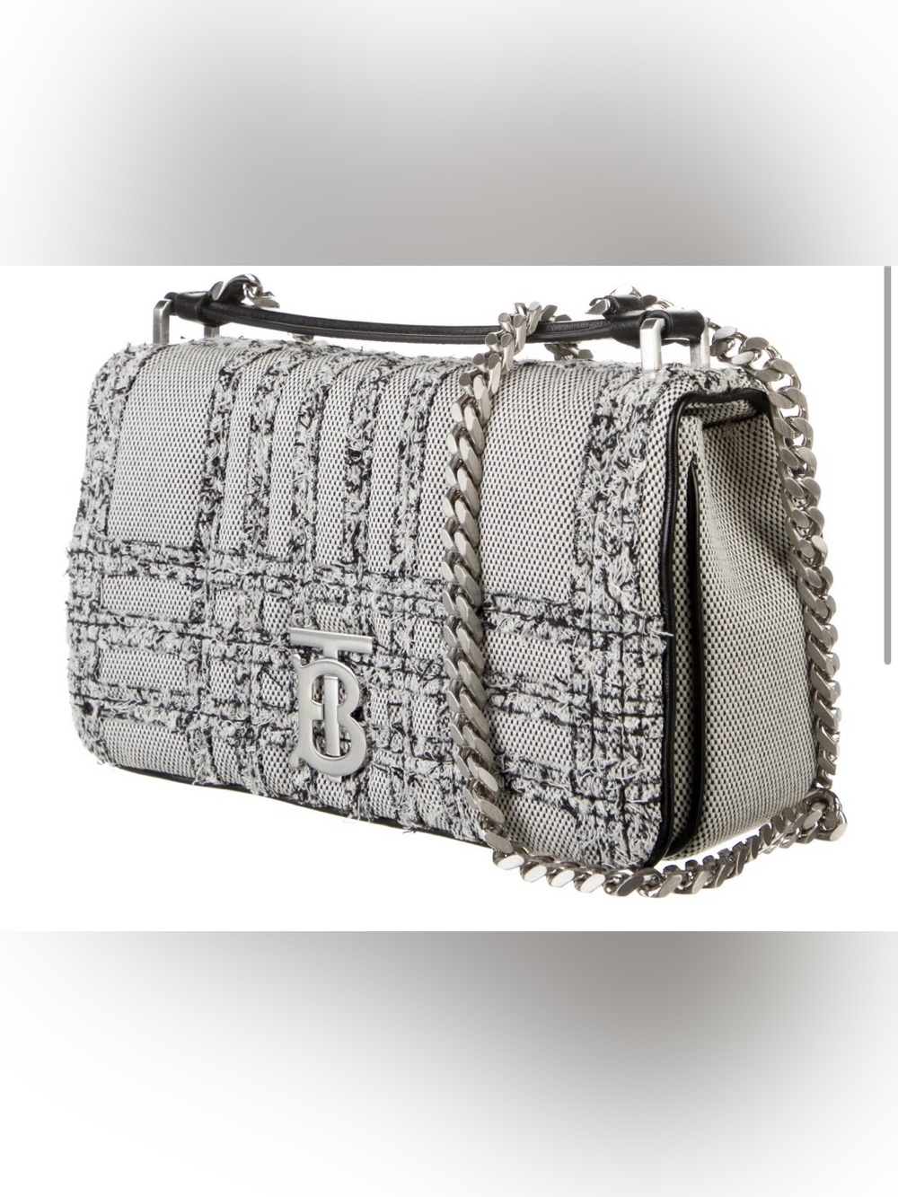 Burberry Lola Small Needle Punch Check Crossbody Bag